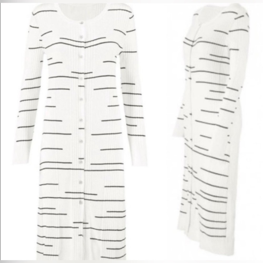 Cabi Style #5638 Dashes Sweater Long Duster Ribbed Size M EUC Item# AM - Picture 4 of 10